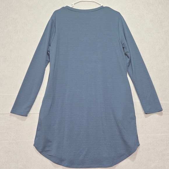 L#21 ACTIVE USA Blue Long Sleeve Tunic Dress Women's Large Polyester Blend - Picture 5 of 6